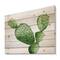 Designart - Green Southwestern Cactus - Botanical Print on Natural Pine Wood